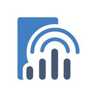 Modern WiFi Signal Strength with Data Bars Icon vector