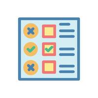 Survey or Checklist with Tick and Cross Icons vector