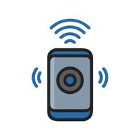 Smart Speaker Icon with Wireless Connection Symbol vector