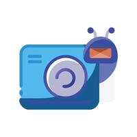 Cute Retro Camera with an Alien Character Icon vector