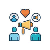 Digital marketing and communication strategy with audience targeting vector
