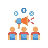 Bad feedback, criticism, rejection using megaphone icon illustration vector