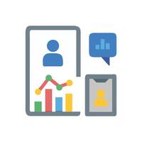 Mobile analytics data visualization and user account management vector