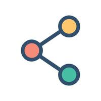 Share Icon with Three Nodes on Black Background vector