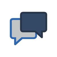 Two speech bubbles overlapping on a black background. vector