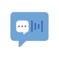 Speech recognition and processing chat bubble icon illustration vector