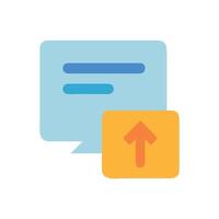 Send message icon with arrow for upload concept vector