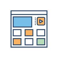 Digital media platform content grid, , and thumbnails vector