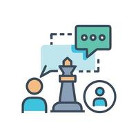 Strategic communication and networking with a chess symbol vector