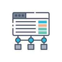Website structure icon illustrating data architecture and connectivity vector