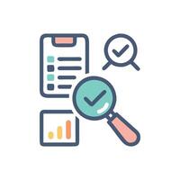 Data Analysis Report with Magnifying Glass and Checkmark vector