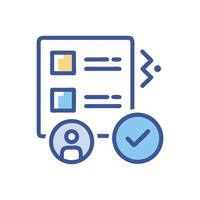 Candidate selection icon with document and checkmark symbols vector