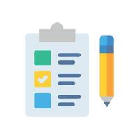 Checklist with pencil, task management and project management vector