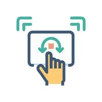 Rotate Gesture on Tablet Device, Screen, Touch Icon vector