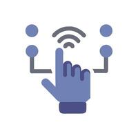 Digital interaction icon, touch, and network connection concept vector