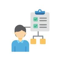 Workflow management with flowchart and task list illustration vector