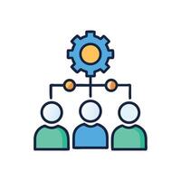 Teamwork Management Gear Connecting People for Optimal Performance vector