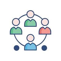 Network Connection Circle With People, Social Network Concept vector