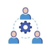 Teamwork, collaboration, and automation concept. illustration on black vector