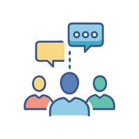 Team Collaboration with Speech Bubbles, communication illustration vector