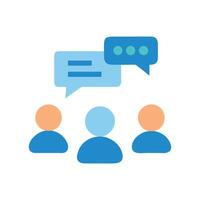 Team Discussion and Collaboration with Speech Bubbles Icon vector