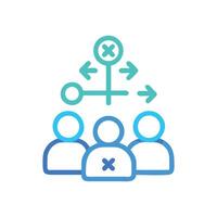 Team Decisions, Options, and Execution Neon Icon Illustration vector