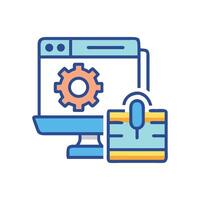 Website maintenance and server settings icon, simple design vector