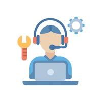 Technical support worker icon for help desk vector
