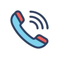 Ringing Phone Icon with Waves on Black Background vector