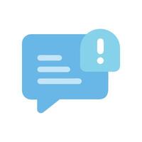 Notification Message Error Alert Warning Communication Blue Icon vector