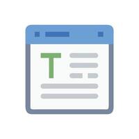Word processor document icon, text editor or writing application vector