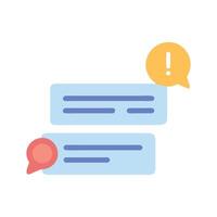 Conversation bubbles with alert and reply message icons vector