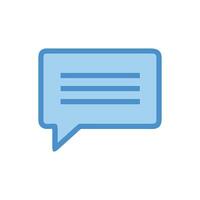Light blue speech bubble with lines on black background vector