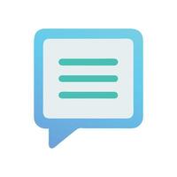 Light Blue Message Bubble Icon with Text Lines vector