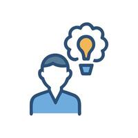 Man with bright idea, innovative concept illustration design vector