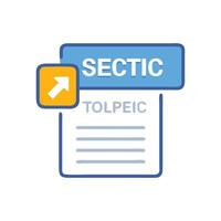 Sectic application with outgoing data and lines displayed vector