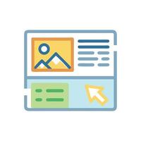 Webpage icon, landing page, user experience, website design vector