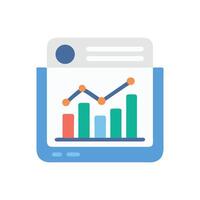 Business graph and chart data analysis icon vector