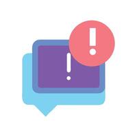 Urgent Message Notification Bubble with Exclamation Point Icon vector