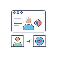 Conversion process graphic Online profile to completed action vector