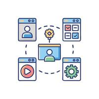 Centralized Communication Icon Connect, Settings, , Profile, Task vector