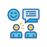 Happy conversation, communication, dialog between people, speaking icon vector