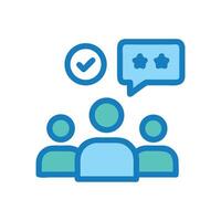 Customer feedback loop with positive reviews and checkmark vector