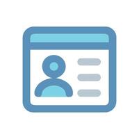 Digital profile card icon for user interface design vector