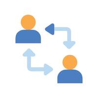 Exchange Interaction Network Connection Between People Two Way vector