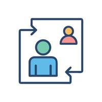 User flow diagram illustrating interaction, exchange, or relationship vector