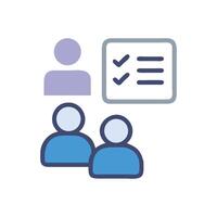 Team meeting with supervisor and task completion checklist vector
