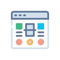 Application interface template for web, desktop, or mobile vector