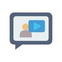 call icon with play button, flat design vector