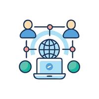 Global network communication with connected people and technology vector